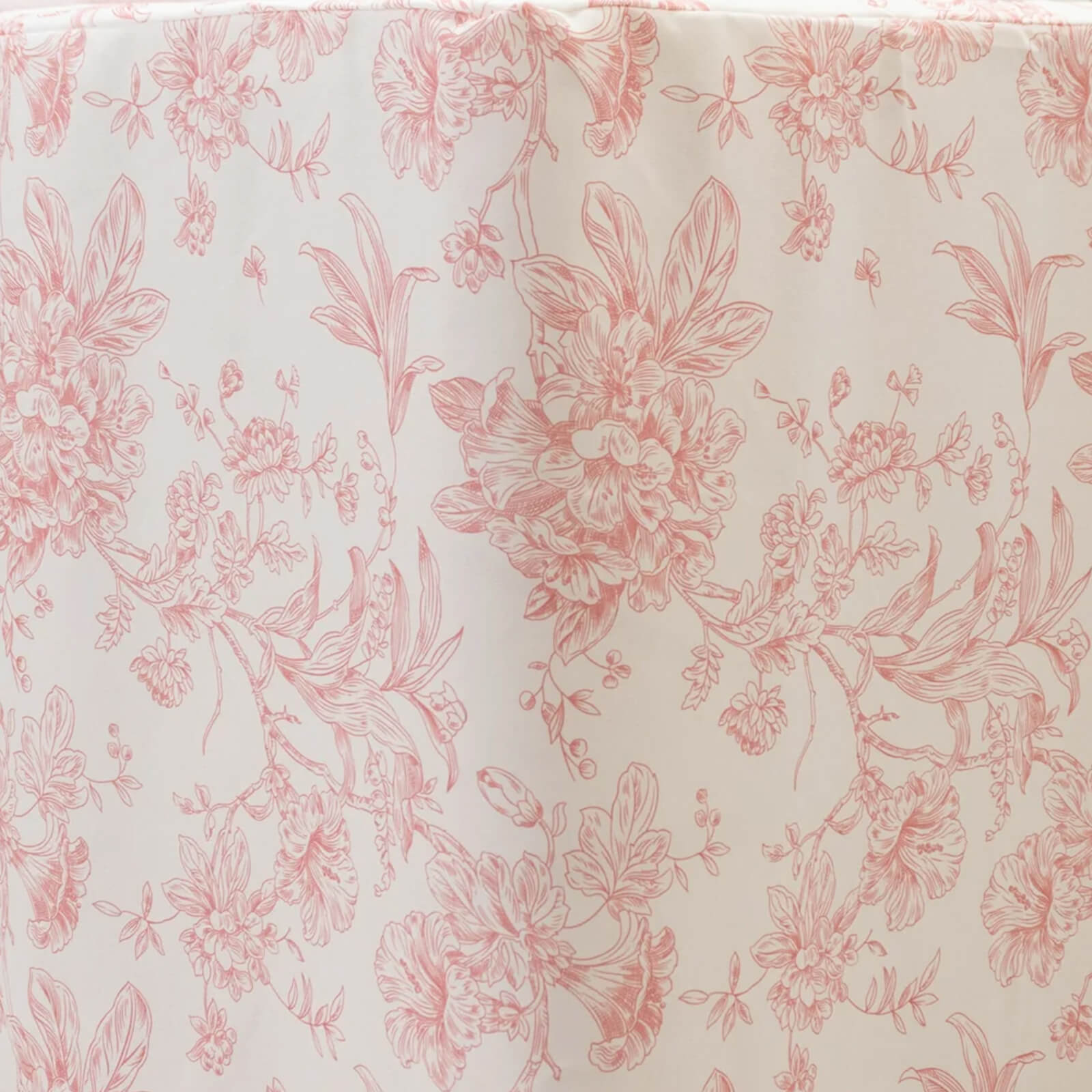 French Toile Fitted Tablecloth 6ft – Pink & White Rectangular Polyester Wrinkle-Resistant Table Cover