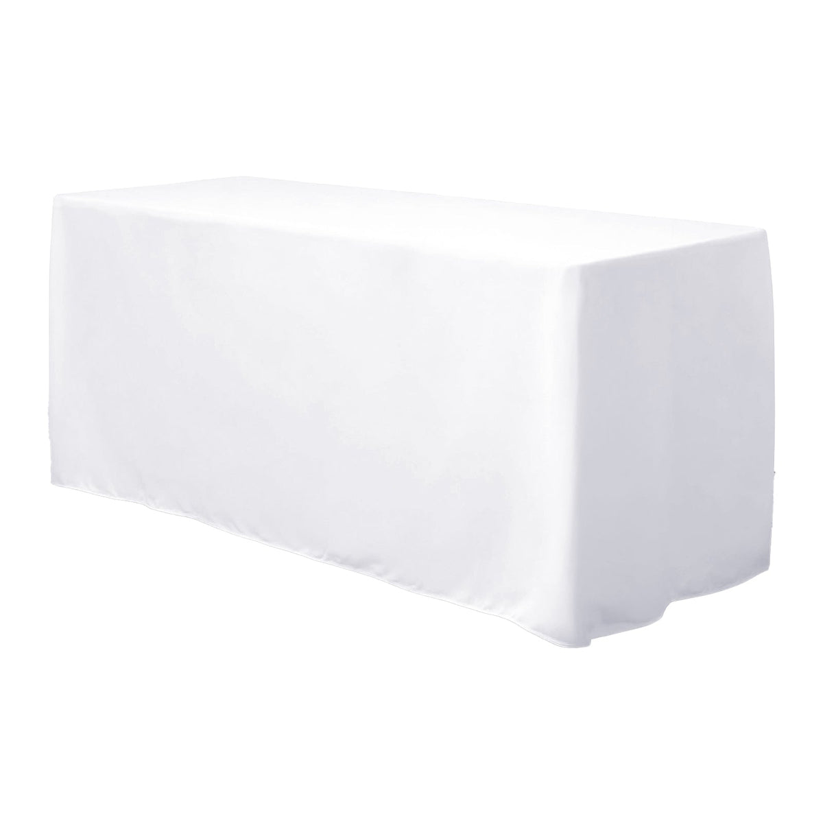 Fitted Polyester 72"x30" Rectangle Tablecloth White - Durable and Easy to Maintain Table Cover for Weddings & Banquets