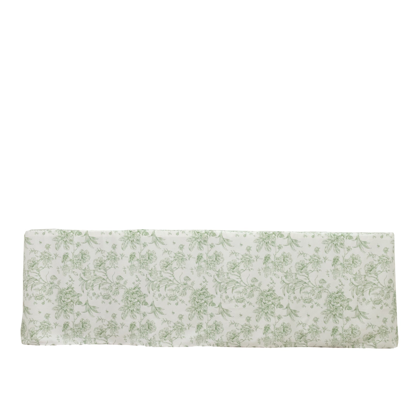 French Toile Fitted Tablecloth 8ft – Dusty Sage Green & White Rectangular Polyester Wrinkle-Resistant Table Cover