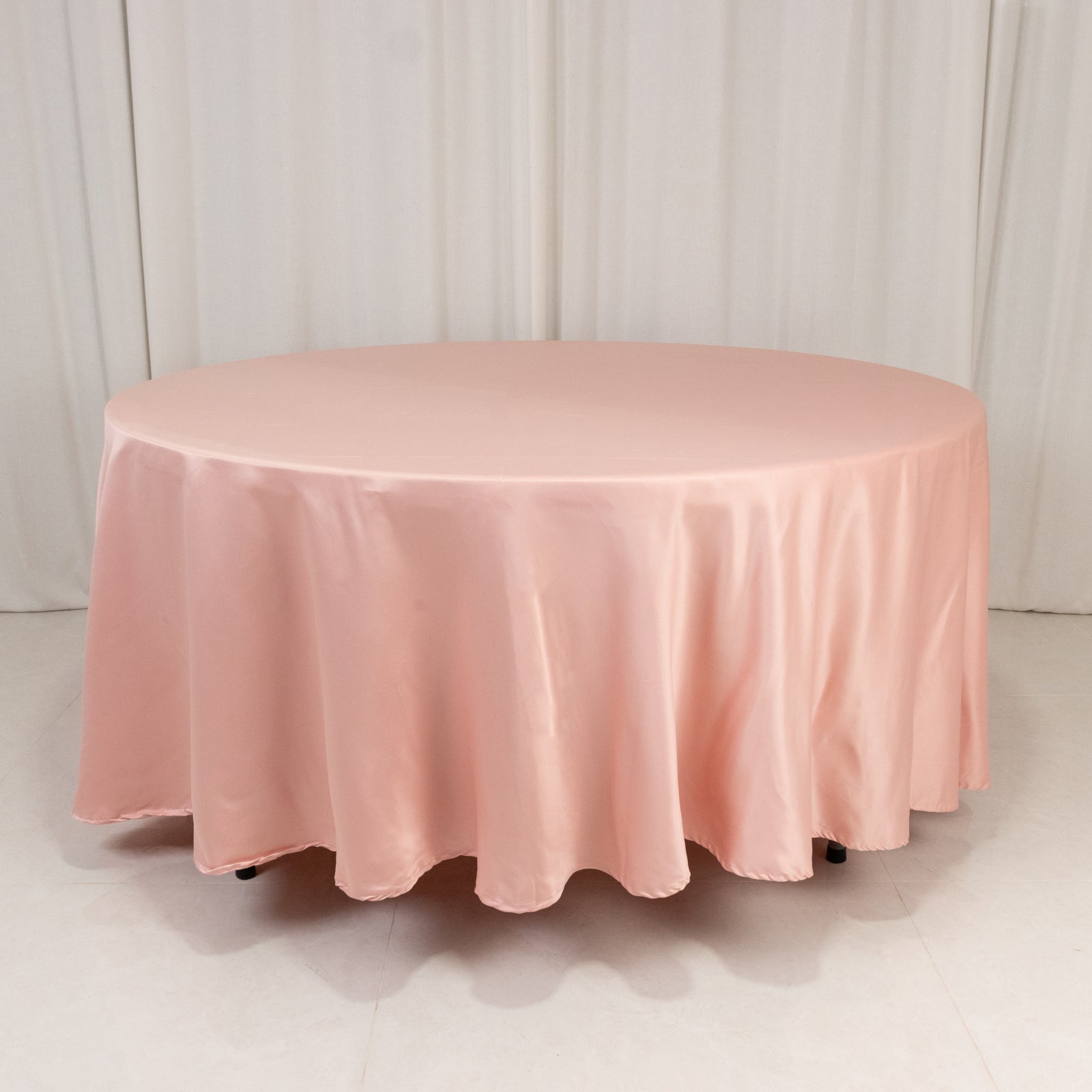 Lamour Satin 108" Round Tablecloth Dusty Rose - Durable & Silk-Like Table Cover