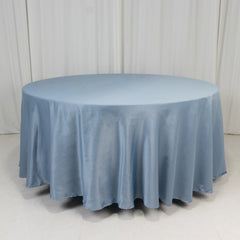 Lamour Satin 108" Round Tablecloth Dusty Blue - Durable & Silk-Like Table Cover