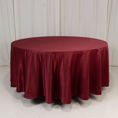 Lamour Satin 108" Round Tablecloth Burgundy - Durable & Silk-Like Table Cover
