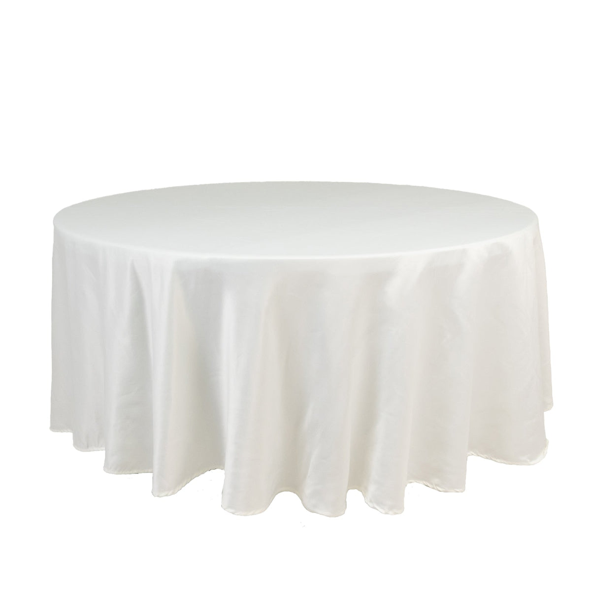 Lamour Satin 108" Round Tablecloth Ivory - Durable & Silk-Like Table Cover