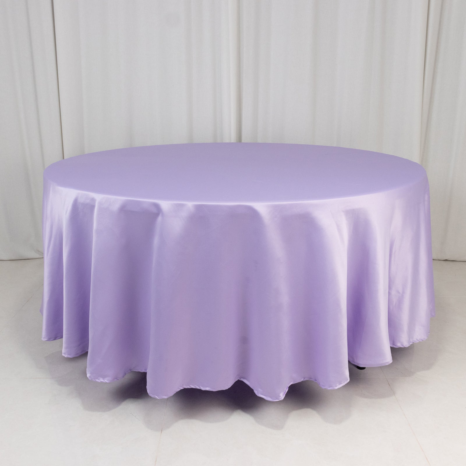 Lamour Satin 108" Round Tablecloth Lavender Lilac - Durable & Silk-Like Table Cover