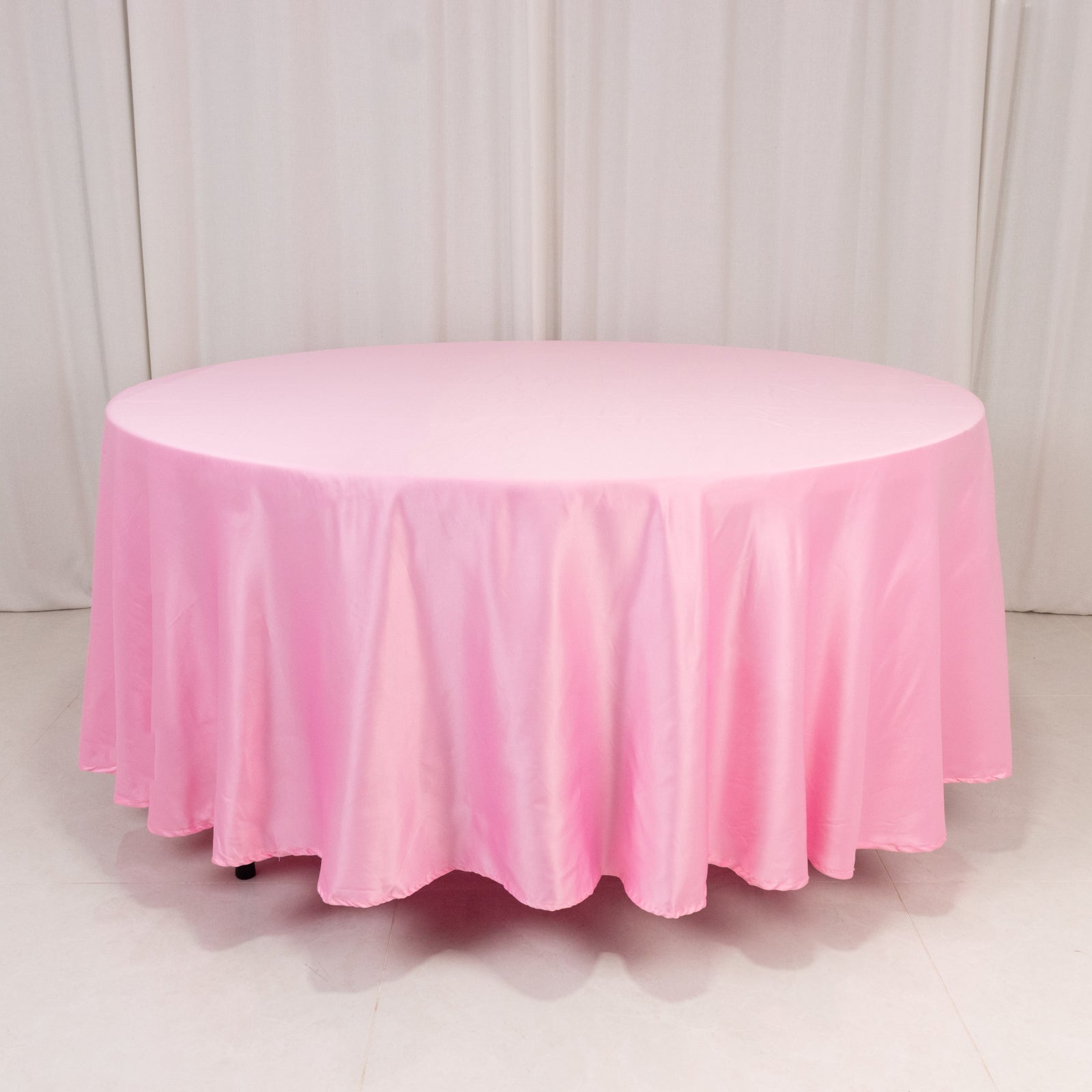 Lamour Satin 108" Round Tablecloth Pink - Durable & Silk-Like Table Cover