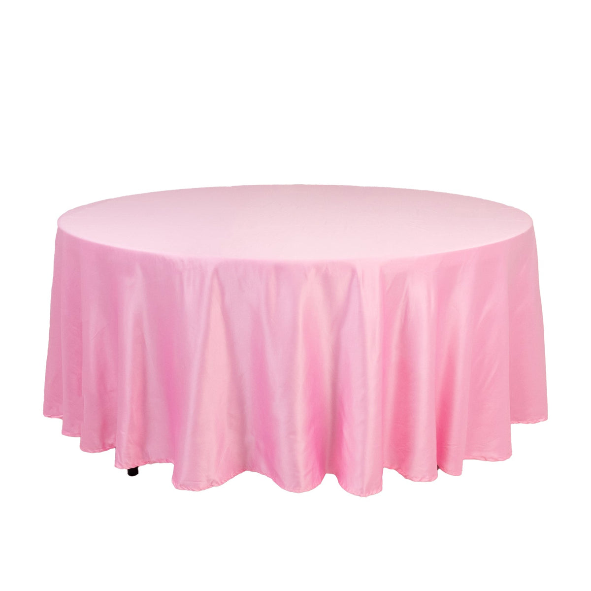 Lamour Satin 108" Round Tablecloth Pink - Durable & Silk-Like Table Cover