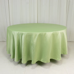 Lamour Satin 108" Round Tablecloth Sage Green - Durable & Silk-Like Table Cover