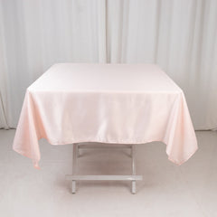 Lamour Satin 54"x54" Square Tablecloth Blush - Durable & Silk-Like Table Cover