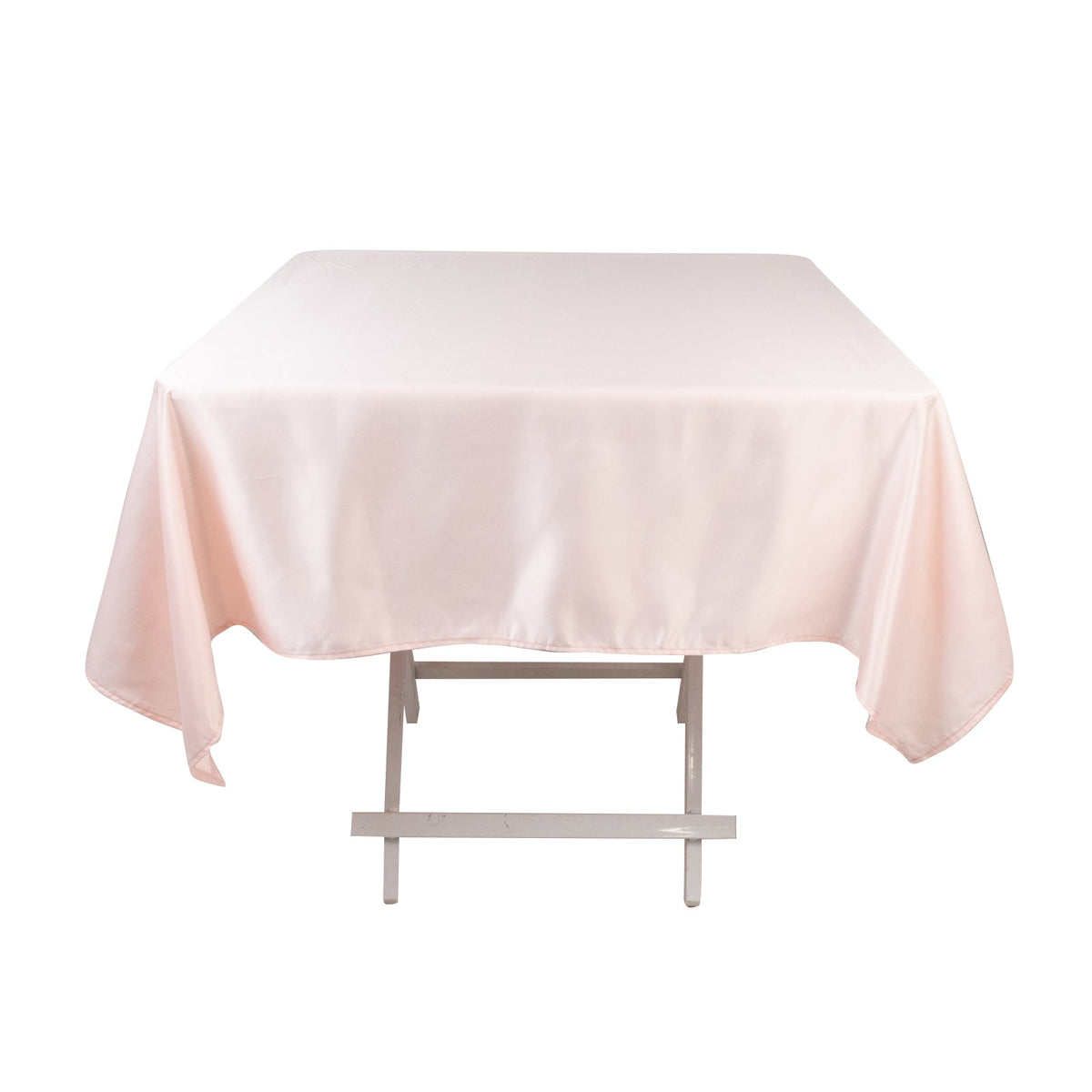 Lamour Satin 54"x54" Square Tablecloth Blush - Durable & Silk-Like Table Cover