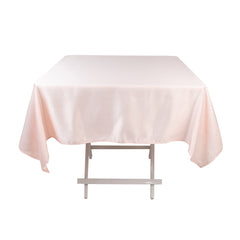 Lamour Satin 54"x54" Square Tablecloth Blush - Durable & Silk-Like Table Cover