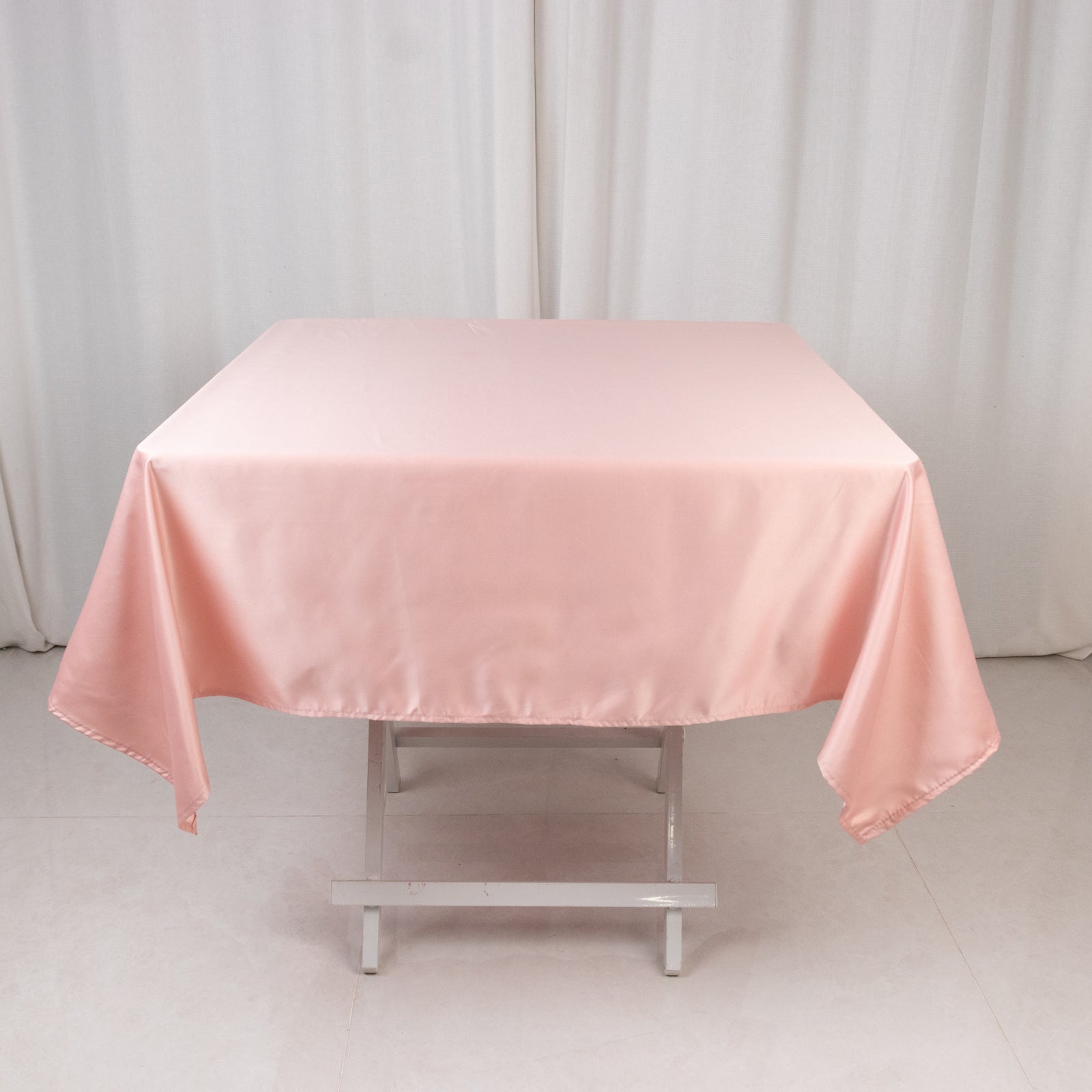 Lamour Satin 54"x54" Square Tablecloth Dusty Rose - Durable & Silk-Like Table Cover