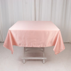 Lamour Satin 54"x54" Square Tablecloth Dusty Rose - Durable & Silk-Like Table Cover