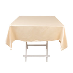Lamour Satin 54"x54" Square Tablecloth Beige - Durable & Silk-Like Table Cover