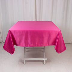 Lamour Satin 54"x54" Square Tablecloth Fuchsia - Durable & Silk-Like Table Cover