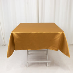 Lamour Satin 54"x54" Square Tablecloth Gold - Durable & Silk-Like Table Cover