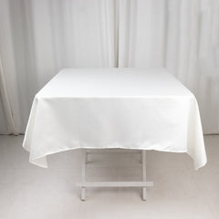 Lamour Satin 54"x54" Square Tablecloth Ivory - Durable & Silk-Like Table Cover