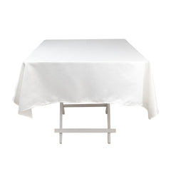 Lamour Satin 54"x54" Square Tablecloth Ivory - Durable & Silk-Like Table Cover