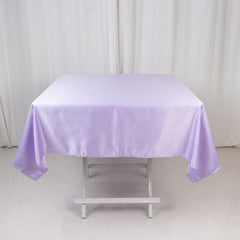 Lamour Satin 54"x54" Square Tablecloth Lavender Lilac - Durable & Silk-Like Table Cover
