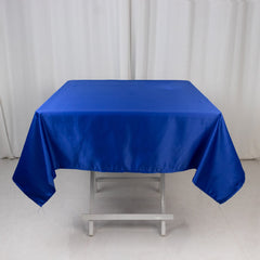 Lamour Satin 54"x54" Square Tablecloth Royal Blue - Durable & Silk-Like Table Cover