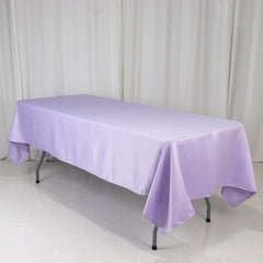 Lamour Satin 60"x102" Rectangle Tablecloth Lavender Lilac - Durable & Silky Soft Feel Table Cover