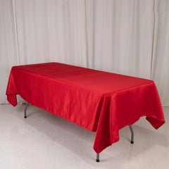 Lamour Satin 60"x102" Rectangle Tablecloth Red - Durable & Silky Soft Feel Table Cover