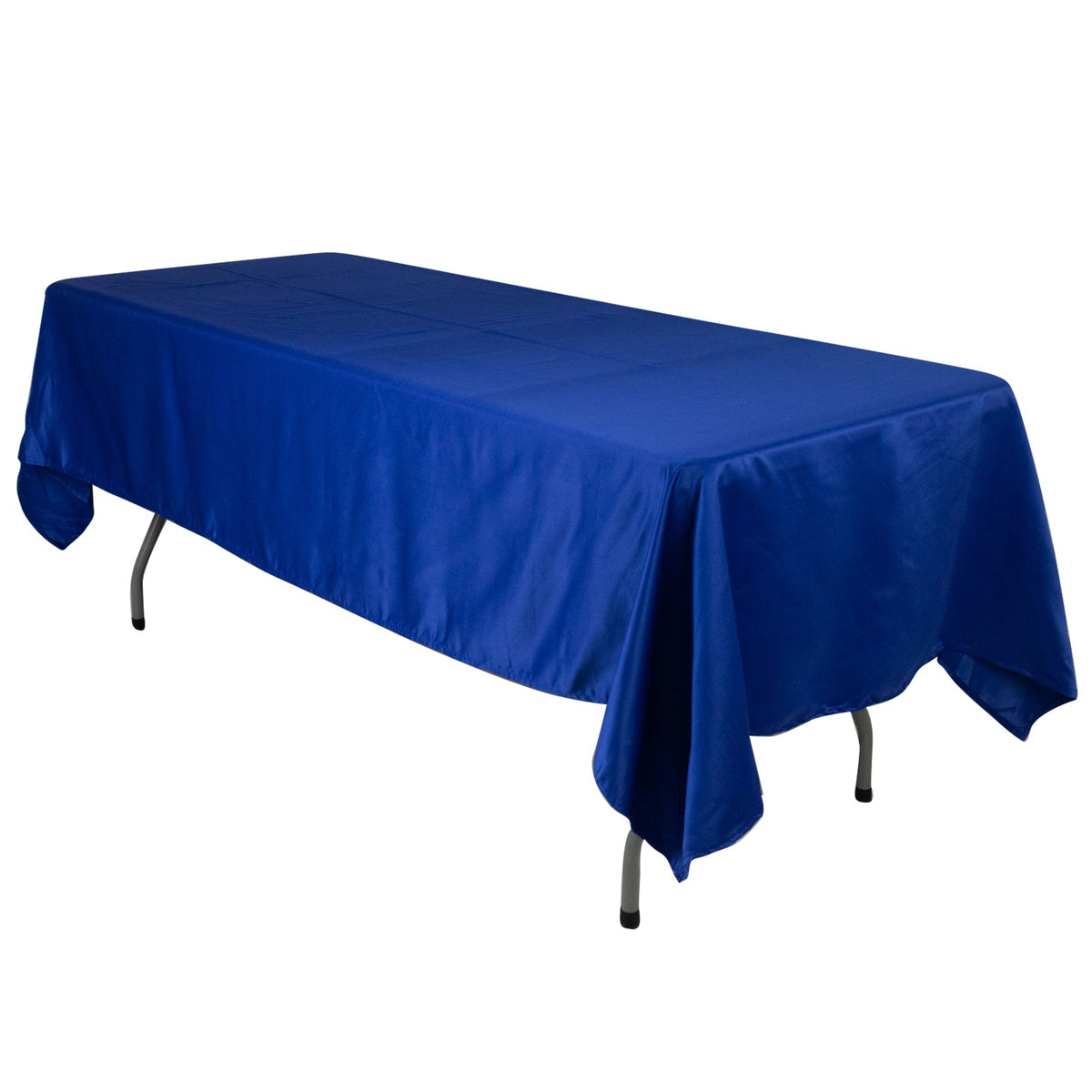 Lamour Satin 60"x102" Rectangle Tablecloth Royal Blue - Durable & Silky Soft Feel Table Cover