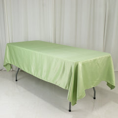 Lamour Satin 60"x102" Rectangle Tablecloth Sage Green - Durable & Silky Soft Feel Table Cover