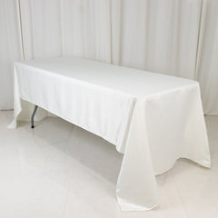 Lamour Satin 60"x126" Rectangle Tablecloth Ivory - Soft & Silk-Like Table Cover