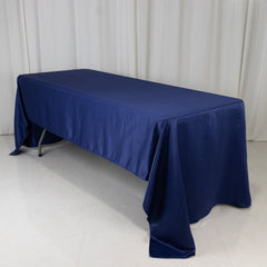 Lamour Satin 60"x126" Rectangle Tablecloth Navy Blue - Soft & Silk-Like Table Cover
