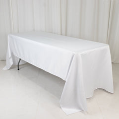 Lamour Satin 60"x126" Rectangle Tablecloth White - Soft & Silk-Like Table Cover for Upscale Dining