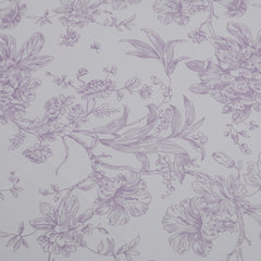 Polyester 70"x70" Table Overlay White - Lavender Lilac French Toile Pattern for Stylish Events
