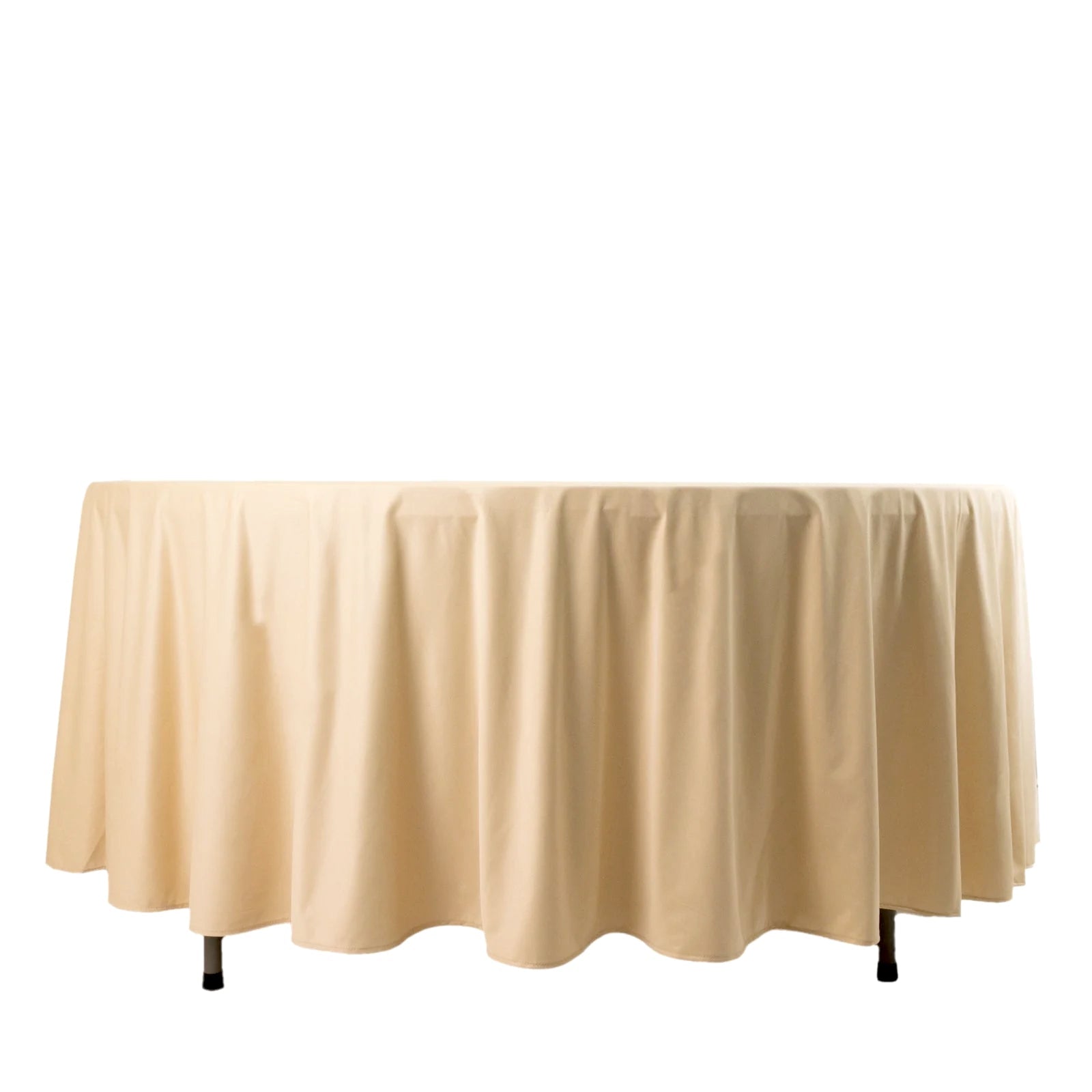 Scuba Round 108" Tablecloth Beige - Wrinkle Free & Stain Resistant Table Cover