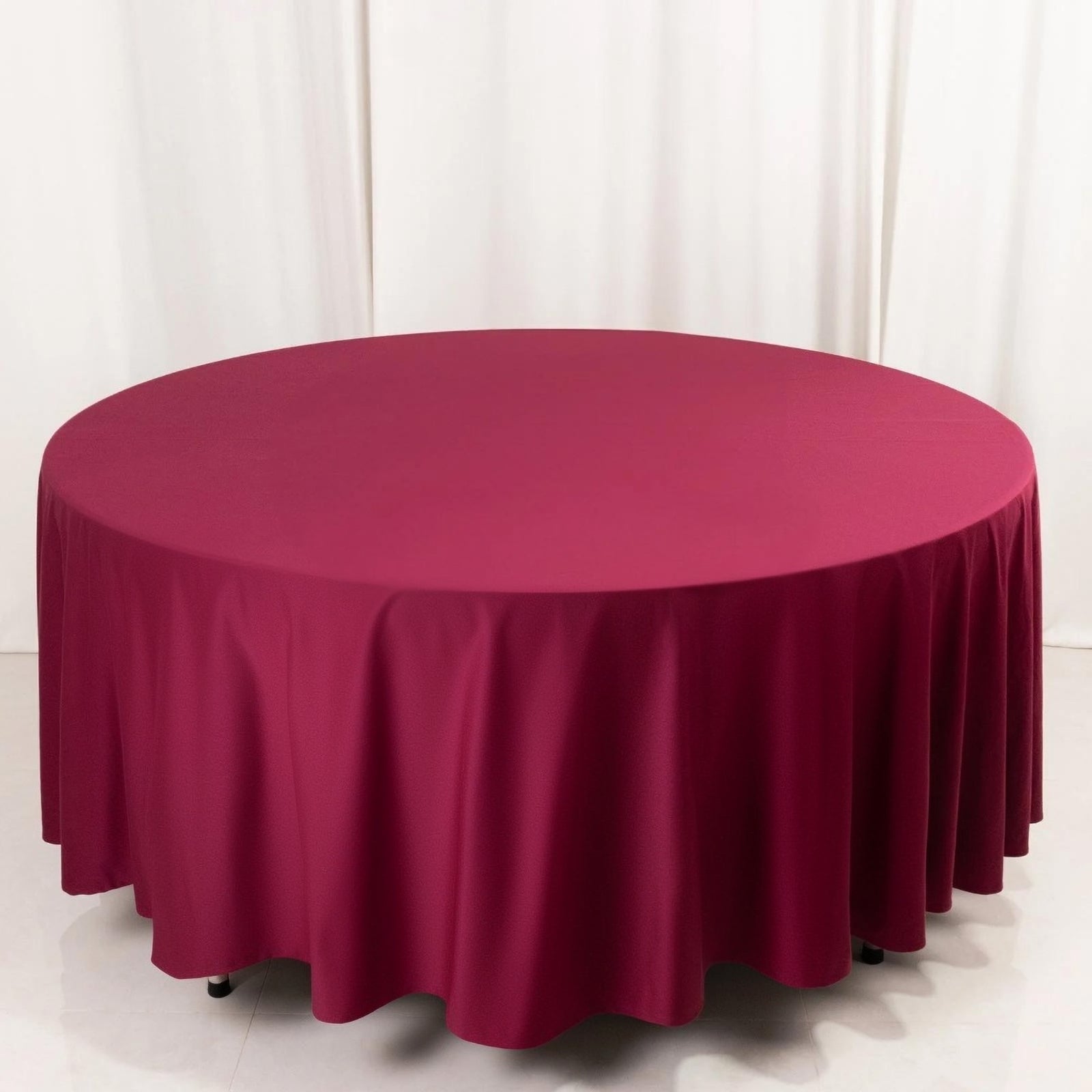 Scuba Round 108" Tablecloth Burgundy - Wrinkle Free & Stain Resistant Table Cover