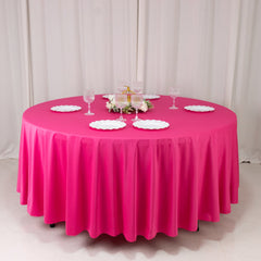 Scuba Round 108" Tablecloth Fuchsia - Wrinkle Free & Stain Resistant Table Cover