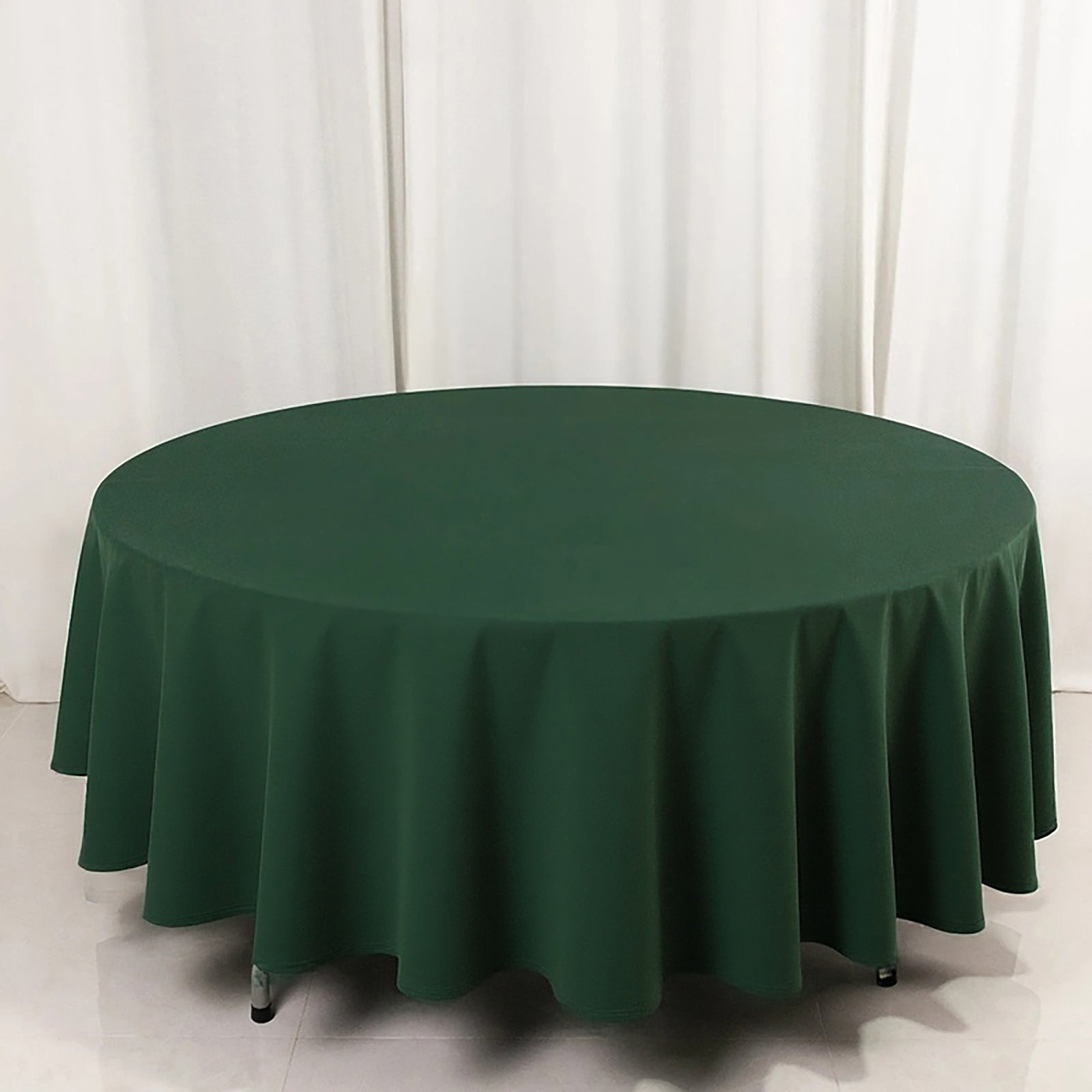 Scuba Round 108" Tablecloth Hunter Emerald Green - Wrinkle Free & Stain Resistant Table Cover