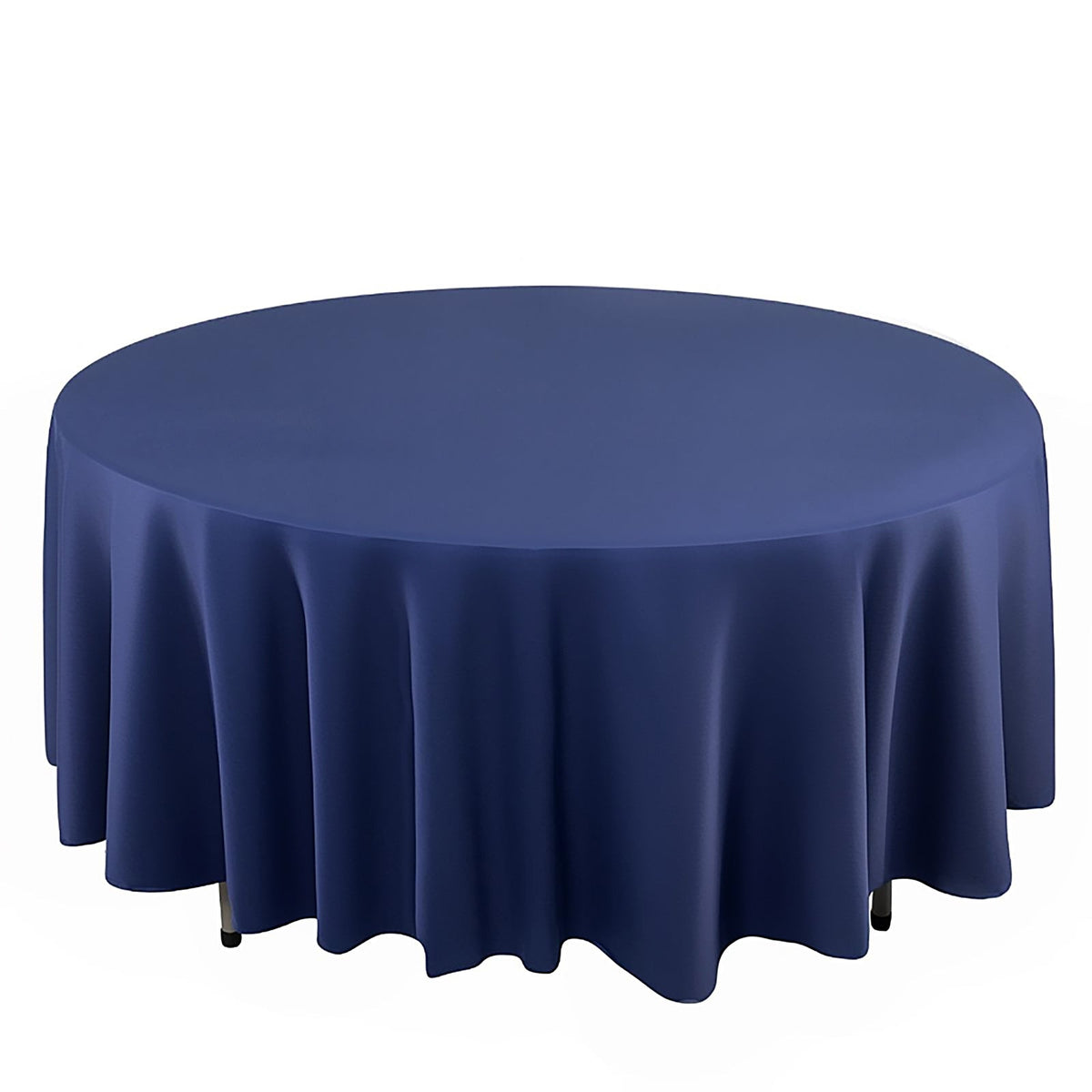Scuba Round 108" Tablecloth Navy Blue - Wrinkle Free & Stain Resistant Table Cover