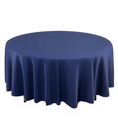 Scuba Round 108" Tablecloth Navy Blue - Wrinkle Free & Stain Resistant Table Cover