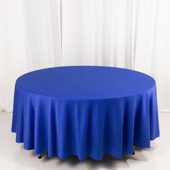 Scuba Round 108" Tablecloth Royal Blue - Wrinkle Free & Stain Resistant Table Cover