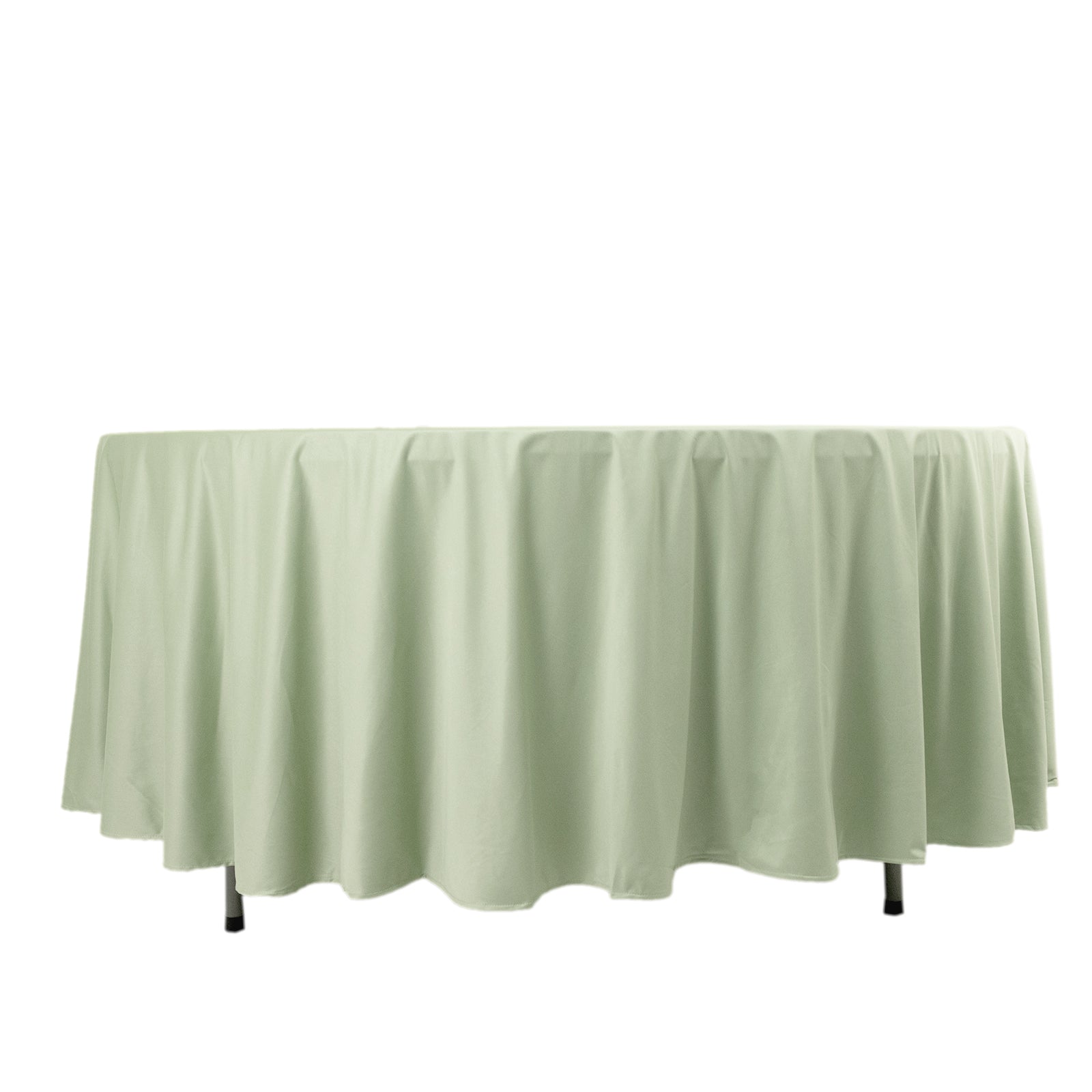 Scuba Round 108" Tablecloth Sage Green - Wrinkle Free & Stain Resistant Table Cover