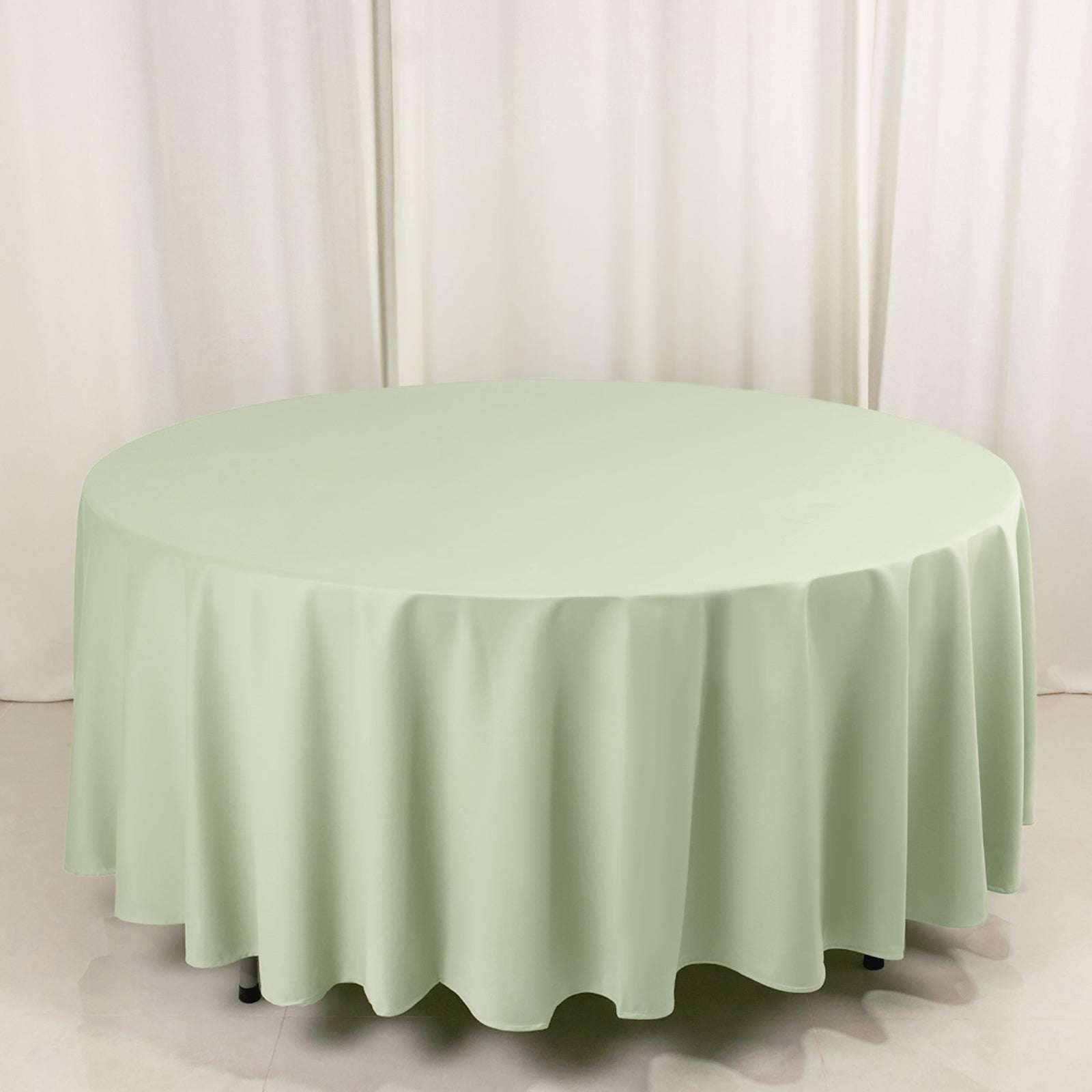 Scuba Round 108" Tablecloth Sage Green - Wrinkle Free & Stain Resistant Table Cover