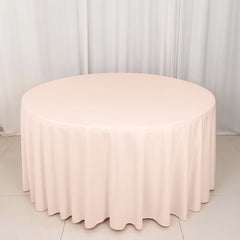 Scuba Round 120" Tablecloth Blush - Wrinkle Free & Stain Resistant Seamless Table Cover
