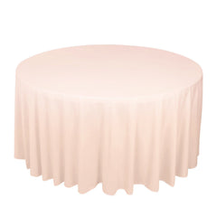 Scuba Round 120" Tablecloth Blush - Wrinkle Free & Stain Resistant Seamless Table Cover