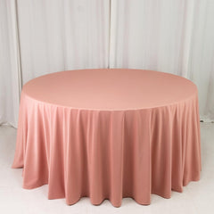 Scuba Round 120" Tablecloth Dusty Rose - Wrinkle Free & Stain Resistant Seamless Table Cover