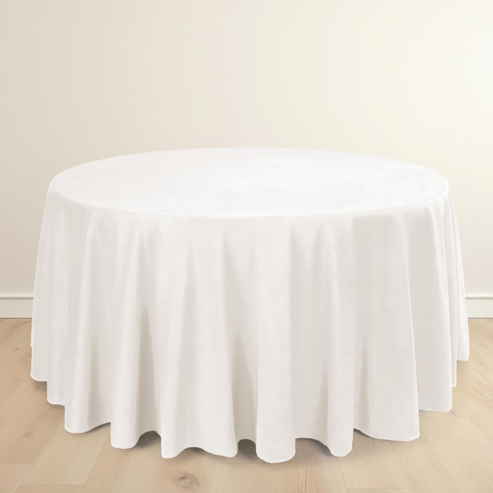 Scuba Round 120" Tablecloth Ivory - Wrinkle Free & Stain Resistant Seamless Table Cover