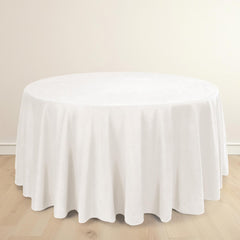 Scuba Round 120" Tablecloth Ivory - Wrinkle Free & Stain Resistant Seamless Table Cover