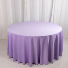Scuba Round 120" Tablecloth Lavender Lilac - Wrinkle Free & Stain Resistant Seamless Table Cover