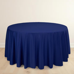 Scuba Round 120" Tablecloth Navy Blue - Wrinkle Free & Stain Resistant Seamless Table Cover