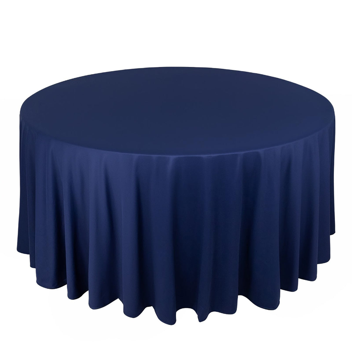 Scuba Round 120" Tablecloth Navy Blue - Wrinkle Free & Stain Resistant Seamless Table Cover