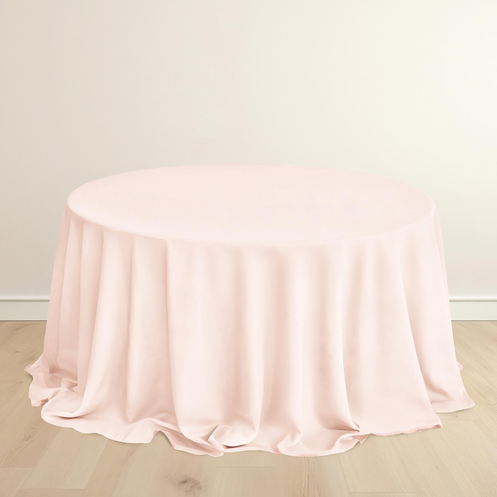 Scuba Round 132" Tablecloth Blush - Wrinkle Free & Stain Resistant Seamless Table Cover