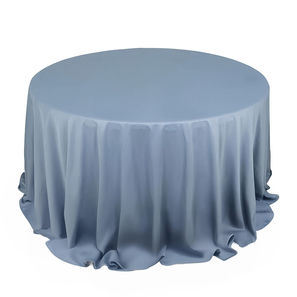 Scuba Round 132" Tablecloth Dusty Blue - Wrinkle Free & Stain Resistant Seamless Table Cover
